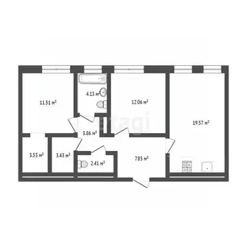 2-к кв. Тюменская область, Тюмень ул. Николая Машарова, 4 (69.0 м)