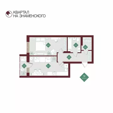 1-комнатная квартира: Тобольск, микрорайон 3Б, 6Бк2 (58.59 м)