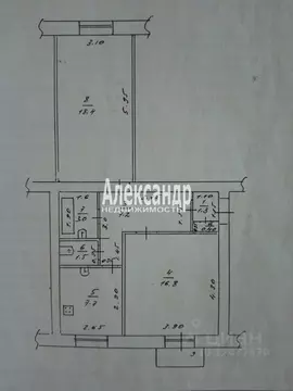 2-к кв. Ленинградская область, Волхов ул. Марата, 1 (57.0 м)