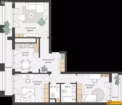 3-комнатная квартира: Калининград, улица Генерал-фельдмаршала ...