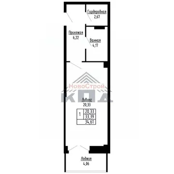1-к кв. Омская область, Омск ул. Фрунзе (35.0 м)