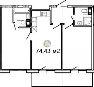 2-комнатная квартира: Сестрорецк, улица Инструментальщиков, 18 (74.43 ...