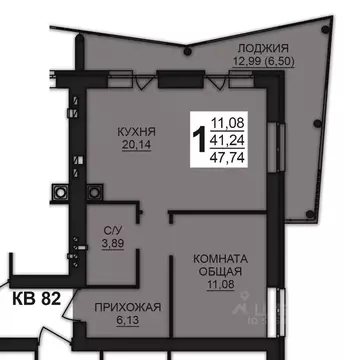 1-к кв. Ивановская область, Ивановский район, Богданихское с/пос, д. ...
