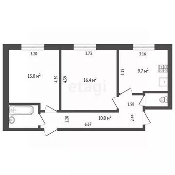 2-к кв. Коми, Печора г. Печора муниципальное образование, Школьная ...