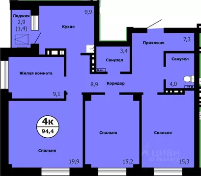 4-к кв. Красноярский край, Красноярск Сад № 2 Локомотивного Депо СНТ, ...