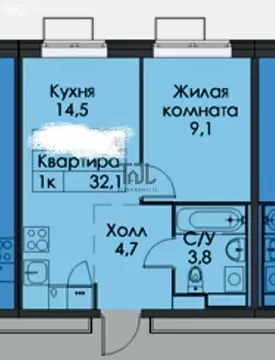 1-комнатная квартира: Балашиха, Реутовская улица, 20 (31.5 м)