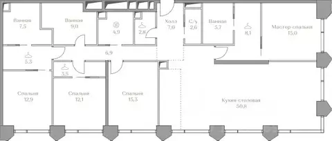 4-к кв. Москва Коллекция Лужники жилой комплекс (169.4 м)