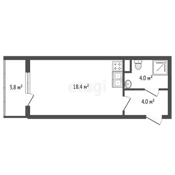 Квартира-студия: Санкт-Петербург, Пулковское шоссе, 71к2 (26.5 м)