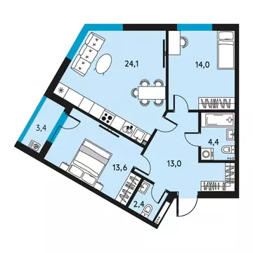 3-к кв. Пермский край, Пермь ул. Пушкина, 91 (73.1 м)