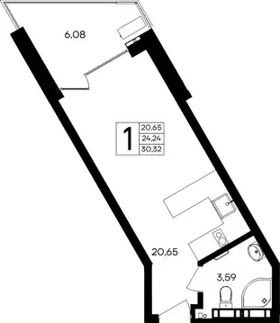 1-к кв. Севастополь с. Орловка, ш. Качинское (30.32 м)