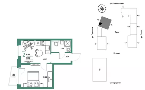 2-к кв. Свердловская область, Екатеринбург муниципальное образование, ...