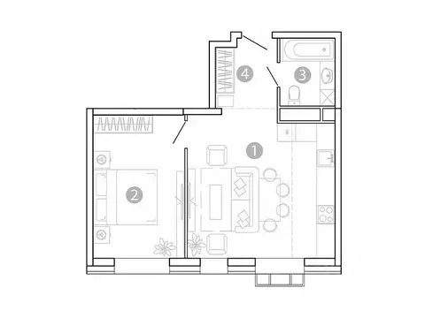 2-к кв. Забайкальский край, Чита 1-я Коллективная ул., 6 СТР (44.85 м)