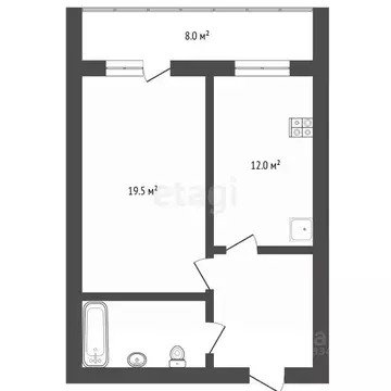 1-к кв. Тюменская область, Тюмень ул. Пермякова, 23/1 (46.7 м)