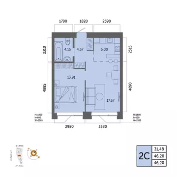 2-к кв. Башкортостан, Уфа Зеленая Роща жилрайон, Урбаника жилой ...