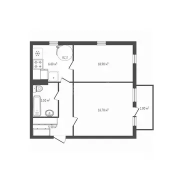 2-к кв. Брянская область, Брянск ул. Гастелло, 4 (44.0 м)