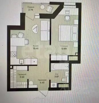 2-к кв. Пермский край, Пермь Уинская ул., 56 (41.37 м)