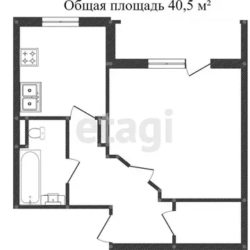 1-комнатная квартира: Тобольск, 4-я Северная улица, 8 (42 м)