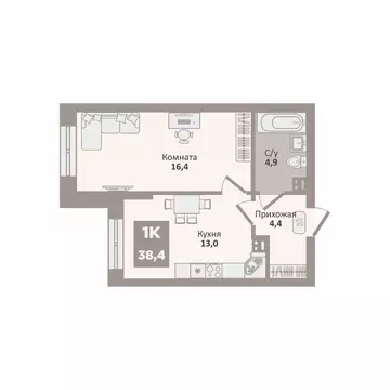 1-к кв. Курганская область, Курган Заозерный жилрайон, 12-й мкр, 2 ...