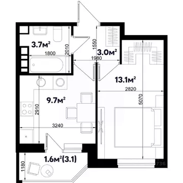 1-к кв. Краснодарский край, Краснодар ул. Имени Генерала Корнилова, ...