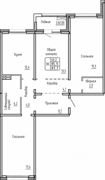 3-к кв. Новосибирская область, Новосибирск Самоцветы жилой комплекс ...