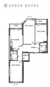 3-к кв. Самарская область, Самара Ленинская ул. (101.9 м)