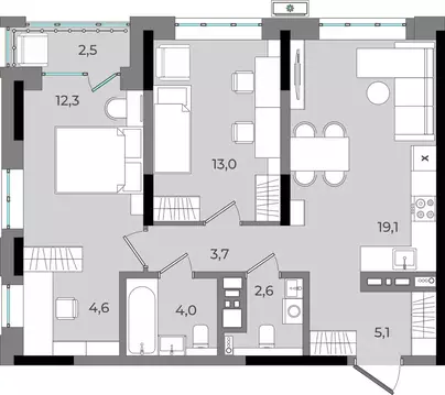 2-к кв. Удмуртия, Ижевск Северо-Западный жилрайон, 2-й мкр, Новый ...