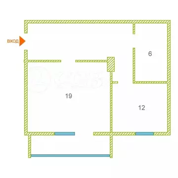 1-комнатная квартира: Тюмень, улица Ленина, 69А (42 м)