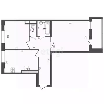 2-к кв. Тюменская область, Тюмень ул. Обдорская, 3 (51.4 м)