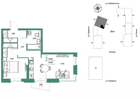 2-к кв. Свердловская область, Екатеринбург муниципальное образование, ...