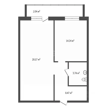 2-к кв. Красноярский край, Красноярск Молодежный просп., 7В/1 (47.45 ...