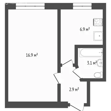 1-комнатная квартира: Севастополь, проспект Юрия Гагарина, 17А (29.9 ...