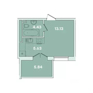 1-к кв. Иркутская область, Иркутск ул. Петрова, 18 (29.02 м)