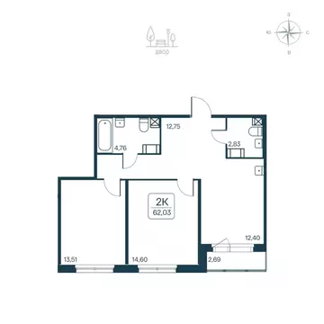 2-к кв. Ленинградская область, Всеволожский район, Заневское городское ...