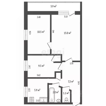 3-к кв. Московская область, Раменское Рабочая ул., 1 (56.0 м)