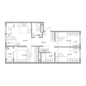 4-к кв. Москва Билак Коломенское жилой комплекс (85.58 м)