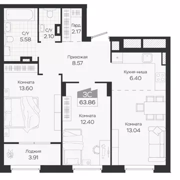 3-к кв. Новосибирская область, Новосибирский район, Краснообск рп ...