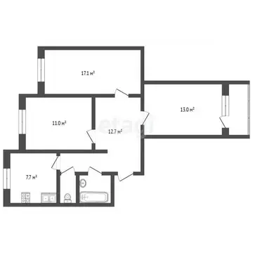 3-к кв. Ямало-Ненецкий АО, Новый Уренгой Советский мкр, 5/2 (65.6 м)