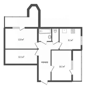 3-к кв. Воронежская область, Воронеж ул. 45-й Стрелковой Дивизии, 125 ...