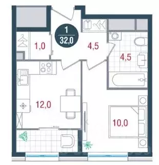 1-к кв. Москва Кавказский бул., 51 (32.0 м)