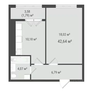 1-к кв. Сахалинская область, Южно-Сахалинск Хомутово п/р,  (40.85 м)