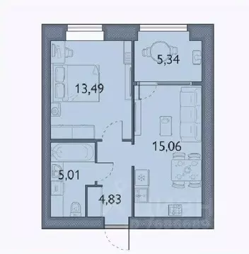 1-к кв. Брянская область, Брянский район, пос. Мичуринский, ...