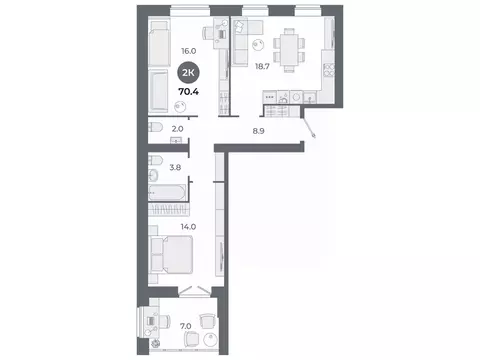 2-к кв. Ивановская область, Иваново Староглинищевская ул., 19/23 (70.4 ...