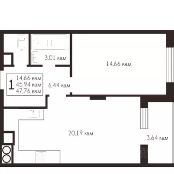 1-к кв. Рязанская область, Рязань Октябрьский городок мкр, 51 (47.46 ...