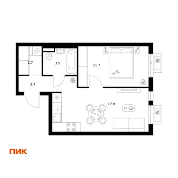 1-к кв. Московская область, Мытищи Ярославский квартал жилой комплекс, ...