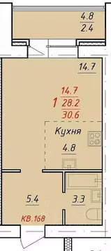 1-к кв. Алтайский край, Новоалтайск Индустриальная ул., 18А (30.6 м)