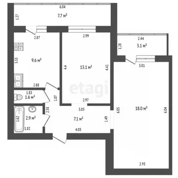 2-к кв. Башкортостан, Стерлитамак ул. Артема, 100 (52.3 м)