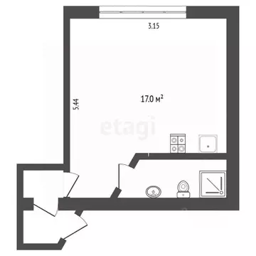 Студия Тюменская область, Тюмень Олимпийская ул., 15 (21.0 м)