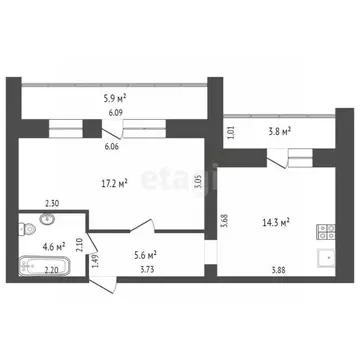 1-к кв. Самарская область, Самара Белорусская ул., 20 (40.6 м)