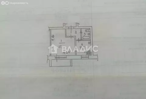 1-комнатная квартира: Вологда, улица Возрождения, 76Б (34.8 м)