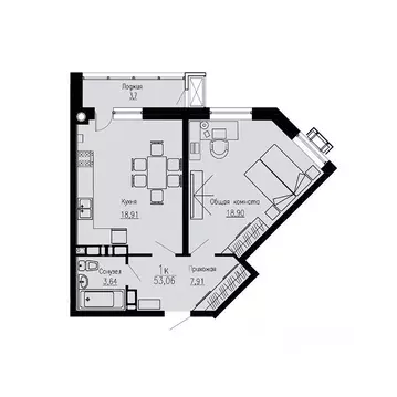 1-к кв. Ставропольский край, Пятигорск Скачки мкр,  (53.06 м)